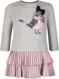 Happy Girls Kinder Kleid 2in1 grau mauve