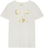 Creamie Mädchen T-Shirt mit Pailletten-Herzen Organic Cotton ecru