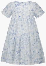 Topo Kinderkleid Mädchen Kleid festlich Flower blau weiß