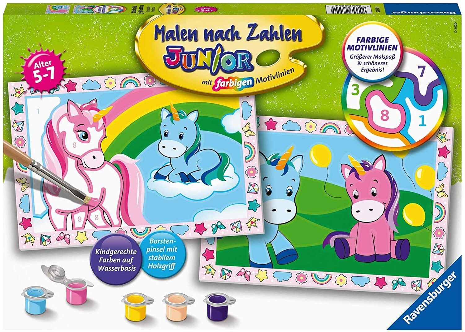 Ravensburger Malen nach Zahlen Junior Zauberhafte Einhörner