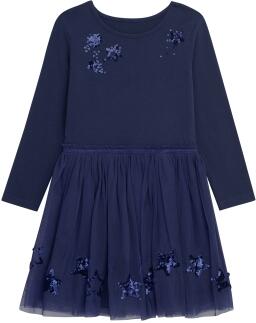 DANAMADE Mädchen Kinder Kleid festlich Lina blau