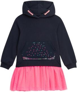 DANAMADE Mädchen Kinder Kleid Finja blau neon pink